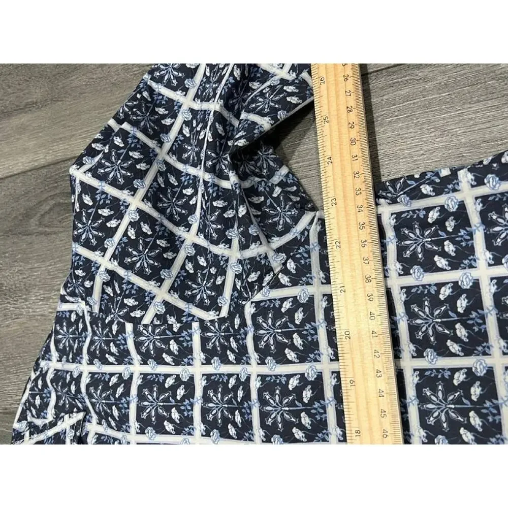 ADDISON BAY Women's cotton blend collared vacation Dress Navy XL A004481 - Picture 3 of 9